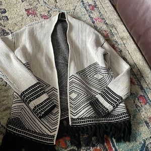 Fringe open cardigan